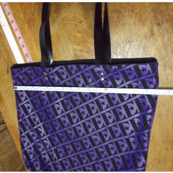 ELTON JOHN Tote, 2 Sided, Purple w/E, Black w/name E, Straps, Canvas - Picture 9 of 11